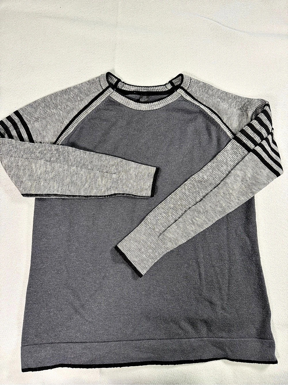Prana Long Sleeve Striped Top in Gray & Black Like New